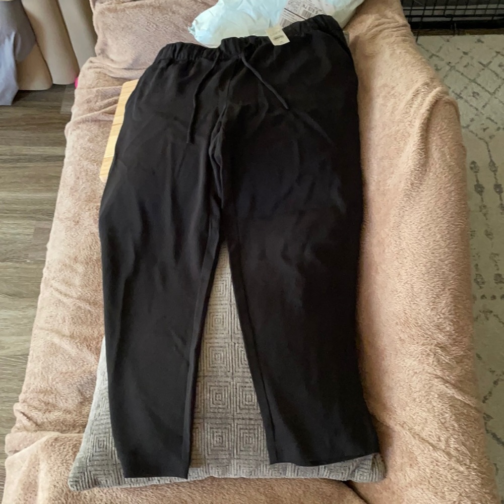 LOFT Drapey Twill Joggers, Medium Petite, Black
